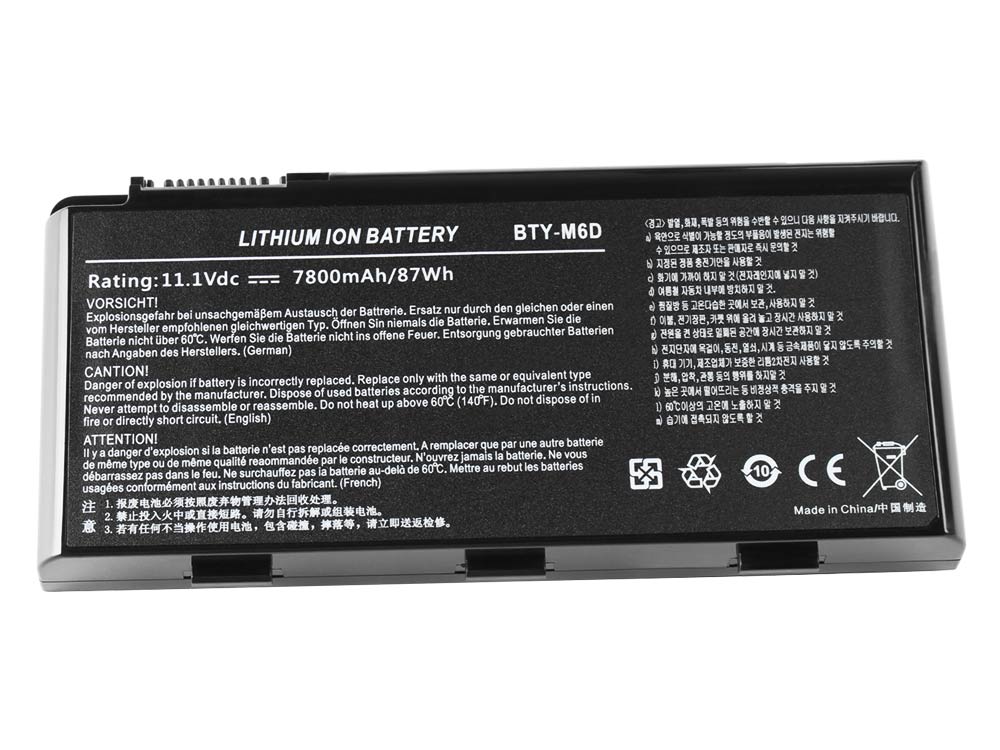 7800mah Medion Erazer X7815 MD97927 MD97976 Akku