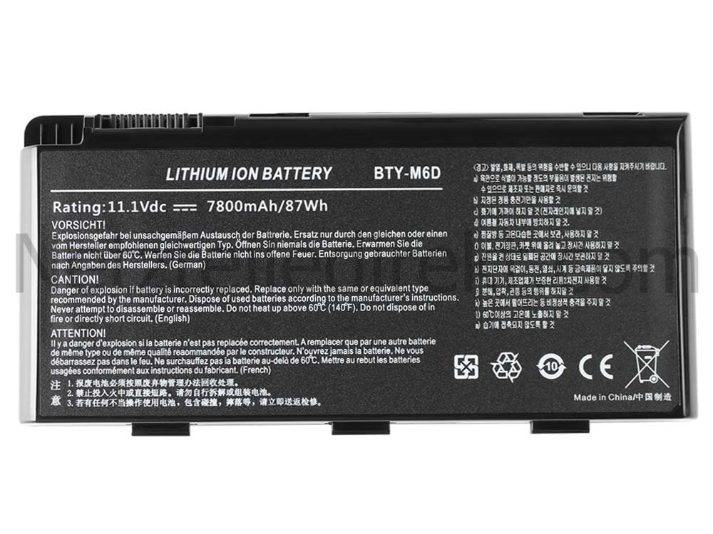 7800mah Medion Erazer X7815 MD97927 MD97976 Akku