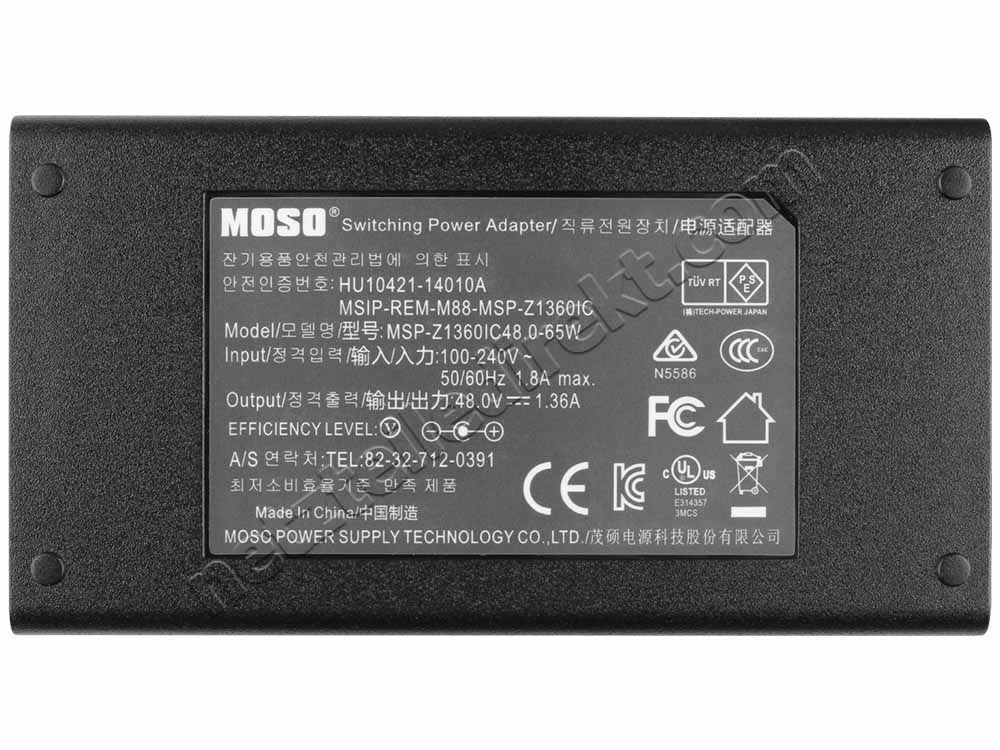 65W Hikvision DS-7604NI-K1/4P 4CH PoE NVR Netzteil Ladegerät + Kabel