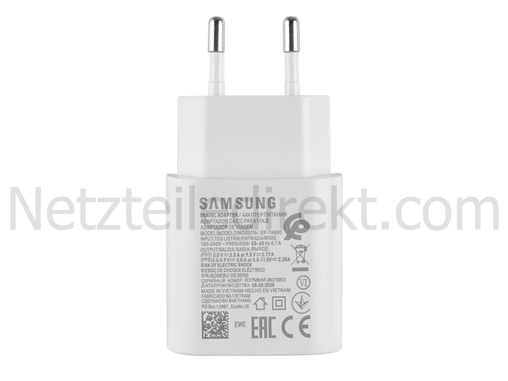 Original 25W Samsung Galaxy Tab S6 Lite (2022) Netzteil Ladegerät