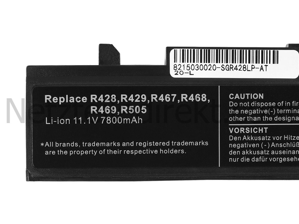 7800Mah Samsung NP-R519-JA04DE NP-R519-JS01DE Akku