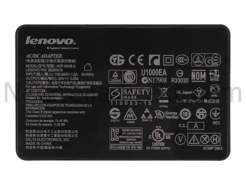 Original 65W Lenovo ThinkCentre M70q Gen 4 12E4 Netzteil Ladegerät + Kabel