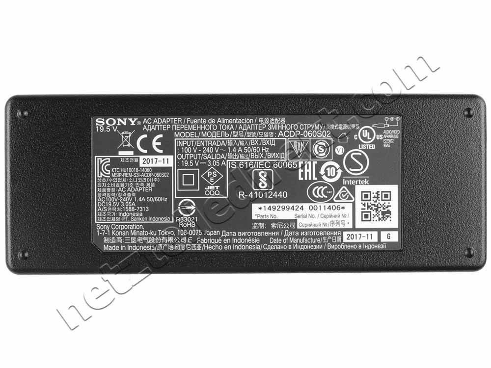 Original 19.5V 3.05A 60W Sony KDL-40R455C Netzteil + Frei Ladekabel