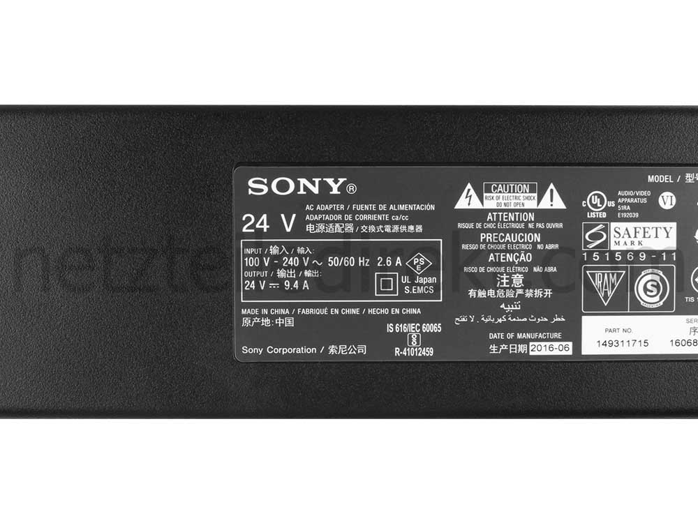 Original 240W Sony KD-65XD9305 KD65XD9305 Netzteil + Frei Ladekabel