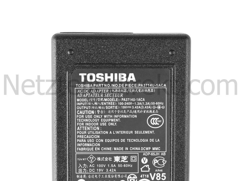 19V 3.42A Toshiba Satellite M805-T01C M805-T02T Notebook Netzteil