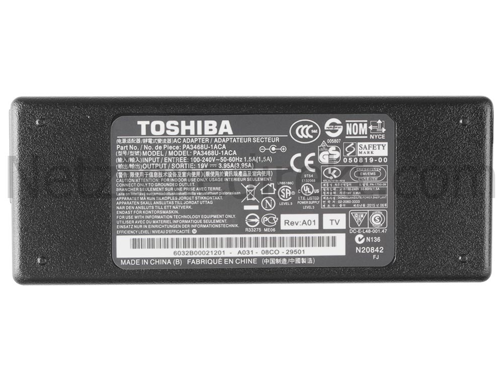Original 19V 3.95A 75W Netzteil Toshiba G71C000DT110 + Frei Kabel