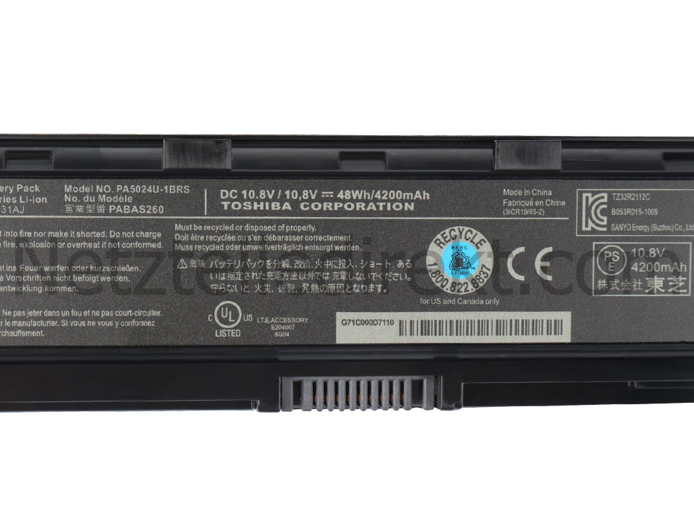 9 Zellen Toshiba Satellite C75D-B7230 C75D-B7260 Akku