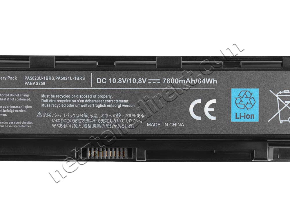 7800mah Toshiba PA5026U-1BRS PA5027U-1BRS PABAS259 Akku