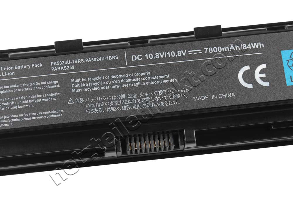 7800mah Toshiba PA5026U-1BRS PA5027U-1BRS PABAS259 Akku