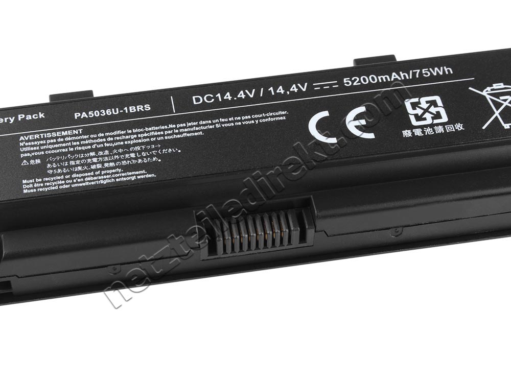 5200mAh 75Wh Toshiba Qosmio X70-A-K2S X70-A-13D Akku