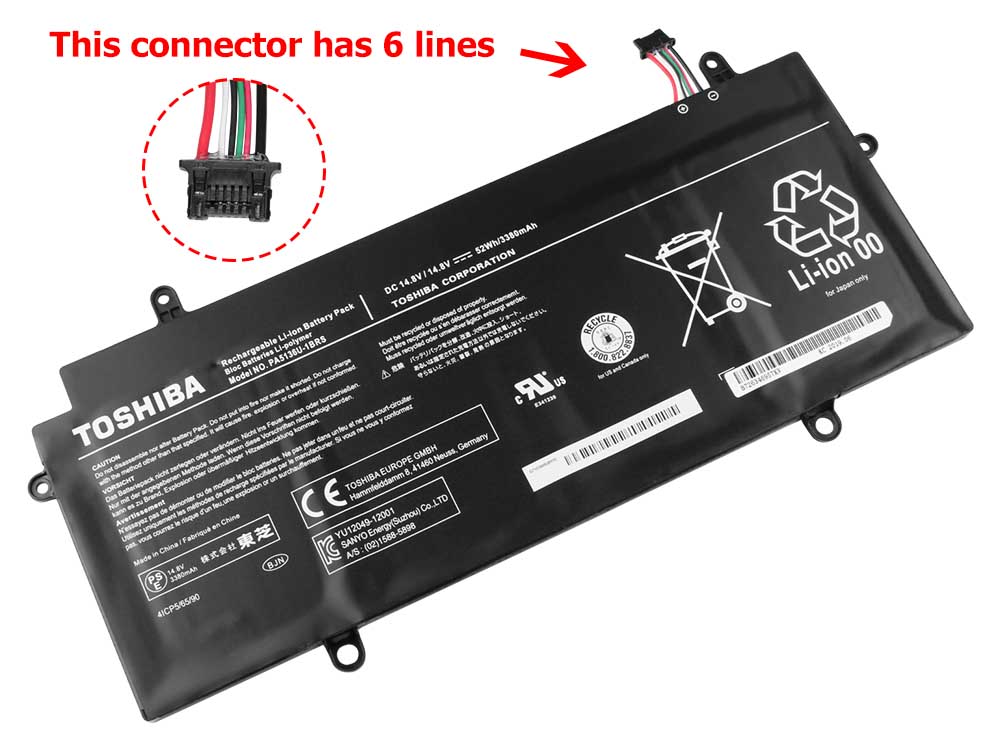 Original 52Whr Toshiba Portege Z30-A-10W Z30-AST3NX3 Akku