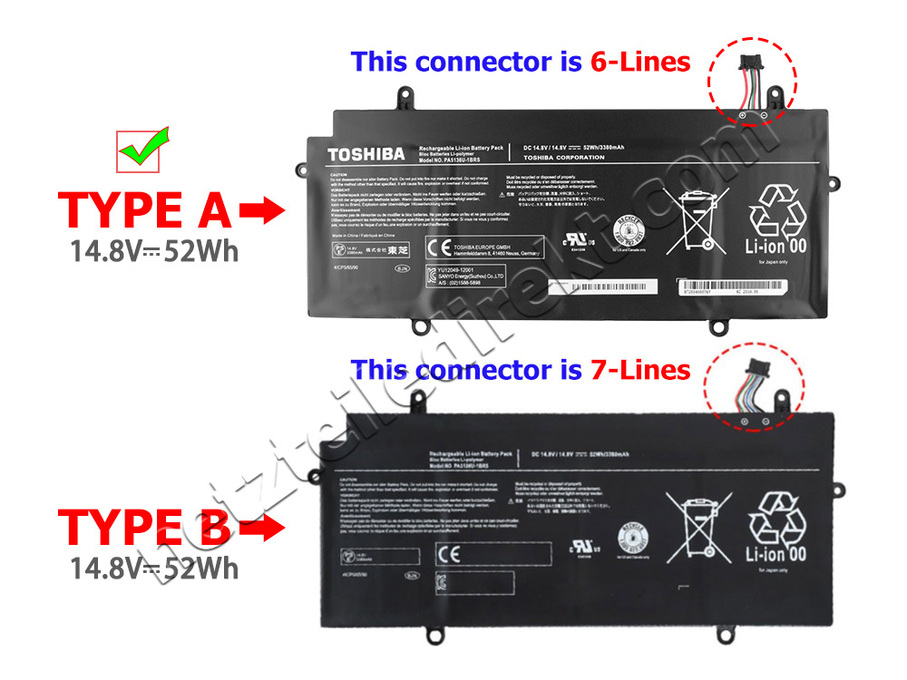 Original 52Whr Toshiba Portege Z30-A-10W Z30-AST3NX3 Akku