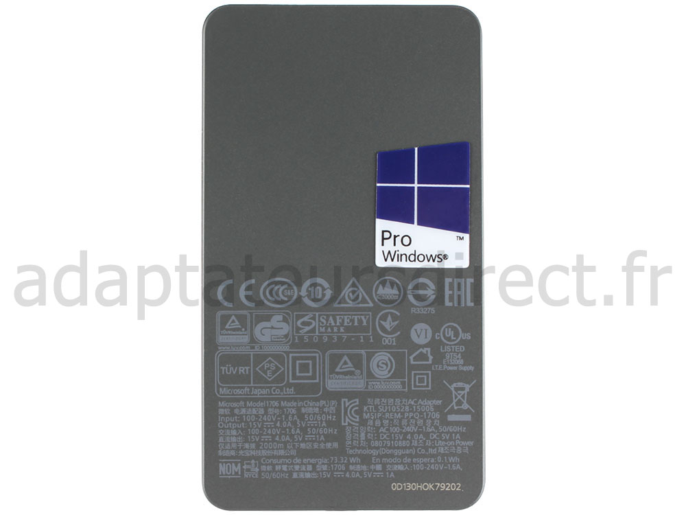 Original 65w Microsoft Surface Pro 4 1724 Netzteil Ladegerät